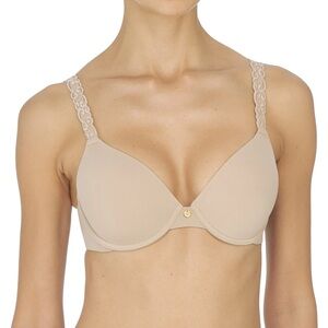 NWT Natori PURE LUXE PLUNGE T-SHIRT BRA 36C Cafe